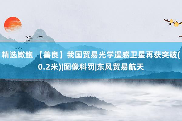 精选嫩鲍 【善良】我国贸易光学遥感卫星再获突破(0.2米)|图像科罚|东风贸易航天