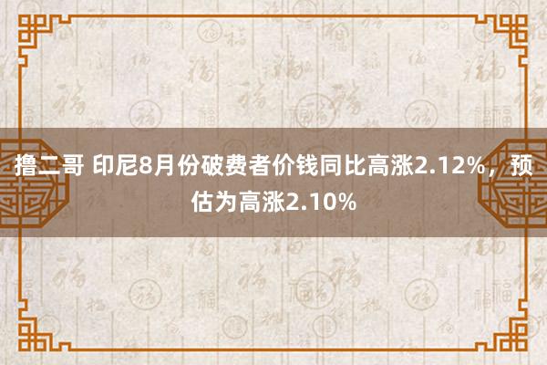 撸二哥 印尼8月份破费者价钱同比高涨2.12%，预估为高涨2.10%