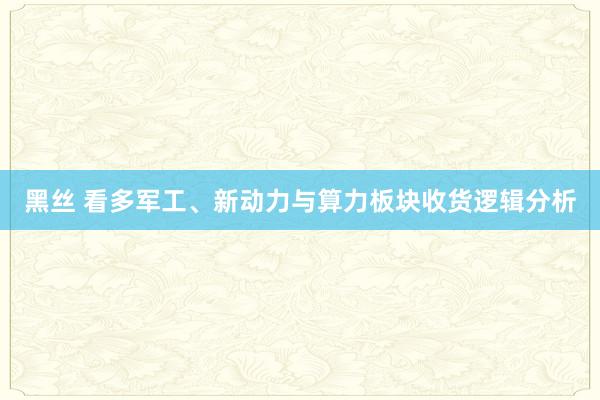 黑丝 看多军工、新动力与算力板块收货逻辑分析