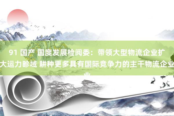 91 国产 国度发展检阅委：带领大型物流企业扩大运力畛域 耕种更多具有国际竞争力的主干物流企业